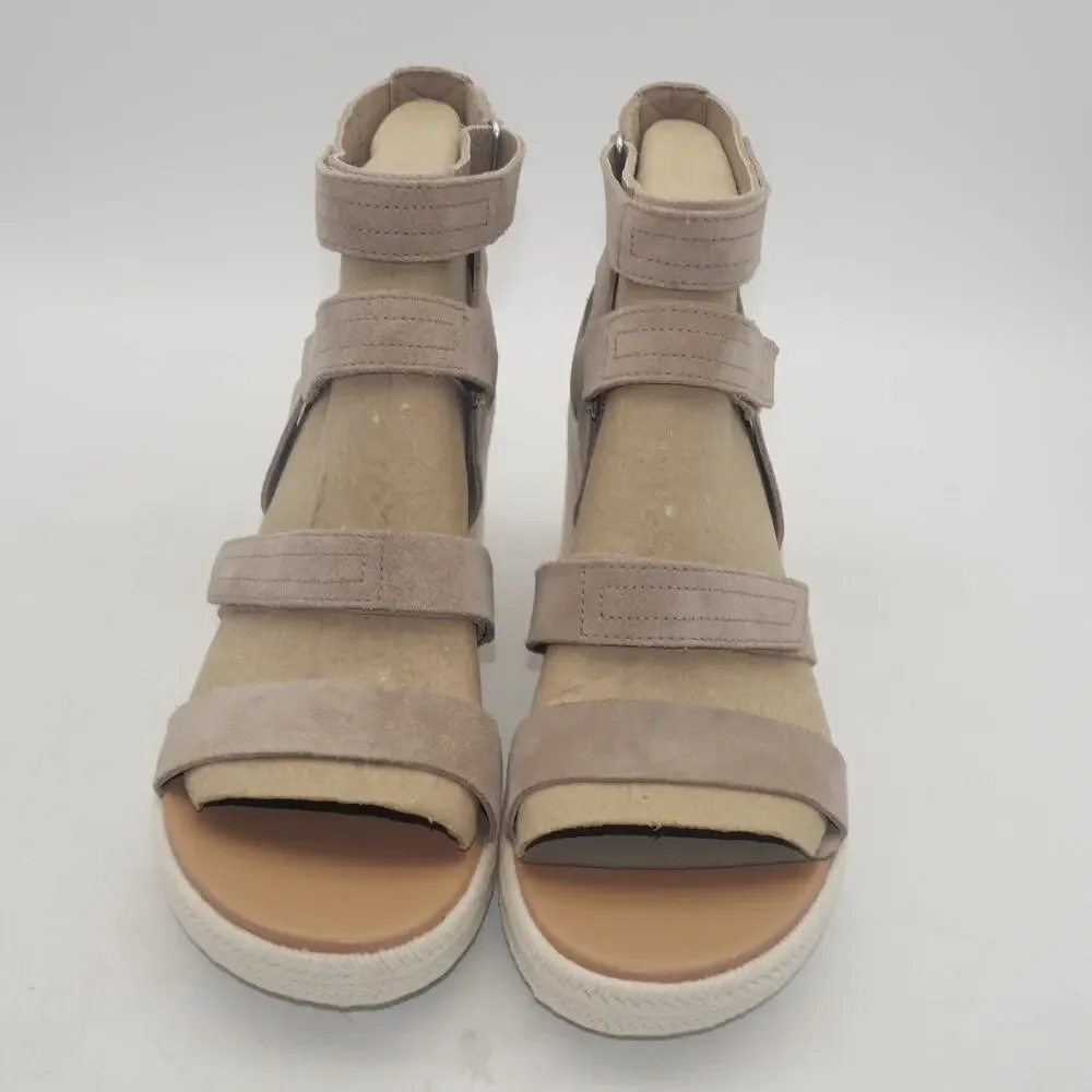 NEW Sorel Women's 12  CAMERON MultiStrap Wedge Sandal Omega Taupe Sea Salt
